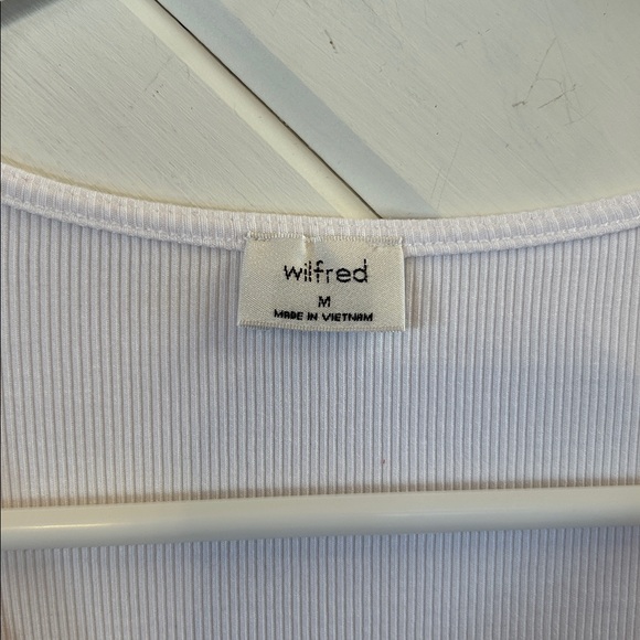 WILFRED White Button-Down Ribbed Top - Picture 6 of 8